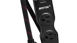 BESTEK 2-Outlet Travel Power Strip with 4.2A Dual Smart...