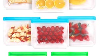 [8 Pack] Lizber Reusable Storage Bags Leakproof, Thick...
