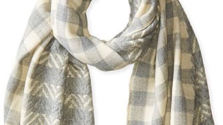 David & Young Women's Textured Plaid Print Oblong Scarf,...