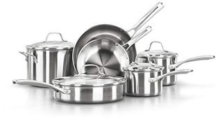 Calphalon 10-Piece Pots and Pans Set, Stainless Steel Kitchen...