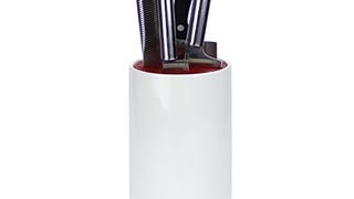 Universal Knife Block - Porcelain Holder w/ Magnetic Bristles...