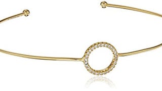 14k Gold Over Sterling Silver Cubic Zirconia Open Circle...