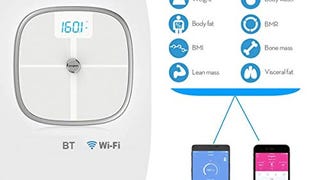 Koogeek BT WiFi Body Fat Scale with iOS and Android App...