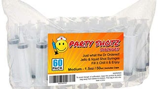 Party Shotz Jello Shot Syringes (Medium 1.5oz with CAPS)...