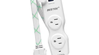 BESTEK 2-Outlet Travel Power Strip with 4.2A Dual Smart...