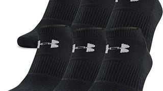 Under Armour Adult Cotton No Show Socks, Multipairs , Black/...