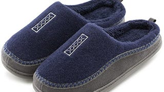 Men's Cozy Fuzzy Wool Fleece Memory Foam Slippers Slip...