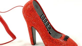 High Heel Shoe Phone - Red Rhinestone
