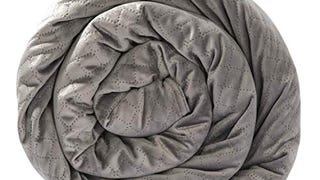 BlanQuil Quilted Weighted Blanket (Grey 15lb) W/ Removable...