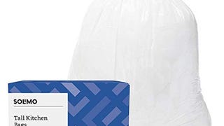 Solimo Trash Bags (Unscented, Tall Kitchen Drawstring, 13...