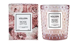 Voluspa Rose Otto Candle | Classic Textured Glass | 6.5...
