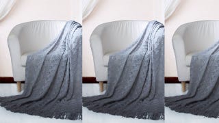 Fernando Ombre Knitted & Mercerised Yarn Dye Tassel Fringe Throw Blanket