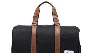 Herschel Novel Duffel Bag, Black/Tan Synthetic Leather,...