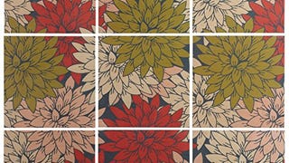 Amazon Brand – Rivet 9-Piece Floral Red and Green Art Print...