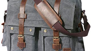 Lifewit 17.3" Men's Messenger Bag Vintage Canvas Leather...