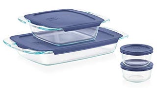 Pyrex Easy Grab 8-Piece Glass Baking Dish Set with Lids,...