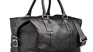 MORAL CODE Graham Weekender Bag (Black Leather, Small)