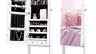 Nicetree Jewelry Cabinet with Full-Length Mirror, Standing...