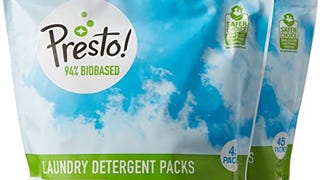 Amazon Brand - Presto! 94% Biobased Laundry Detergent Packs,...
