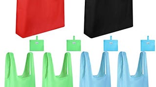 Freshmage 6 Pack Reusable Grocery Bags Washable Foldable...