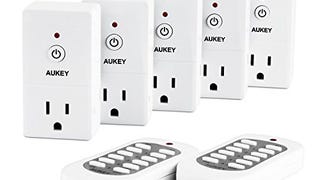 AUKEY Remote Switch with 5 Wireless Outlets & 2 Remote...