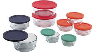 Pyrex 1110141 18pc Glass Food Storage with Multi-colored...