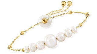 Ross-Simons 4-9.5mm Cultured Pearl Bolo Bracelet in 14kt...