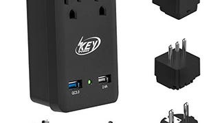 Key Power All in One International Travel Adapter with...