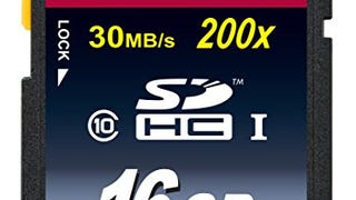 Transcend 16GB SDHC Class 10 Flash Memory Card Up to 30MB/...