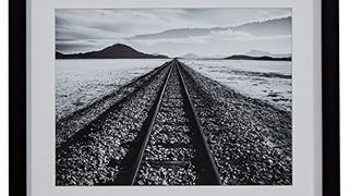 Amazon Brand – Rivet Black and White Desert Railroad Tracks...