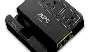 APC 3-Outlet Surge Protector 1080 Joule with 3 USB Charging...
