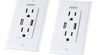 AUKEY USB Outlets, USB Wall Outlet, Dual USB Ports 4.2A,...