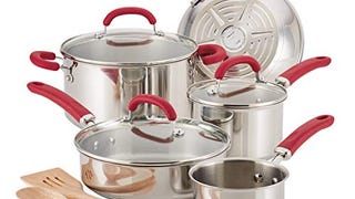 Rachael Ray Create Delicious Stainless Steel Cookware Set,...