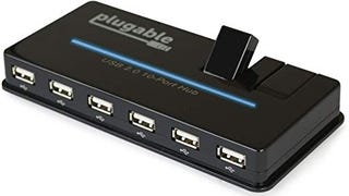 Plugable USB 2.0 10-Port High Speed Hub with Power Adapter...