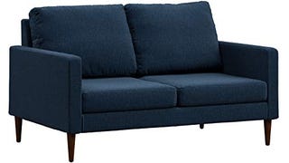 Campaign Steel Frame Brushed Weave Loveseat, 61 Inches,...