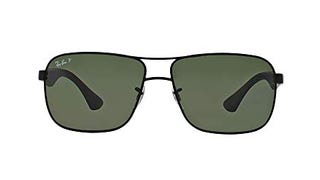 Ray-Ban Men's RB3516 Metal Square Sunglasses, Matte Black/...