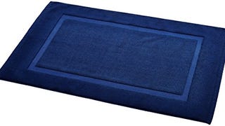 Amazon Basics Banded Bath Mat, Navy Blue