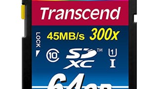 Transcend 64GB SDXC Class 10 UHS-1 Flash Memory Card Up...
