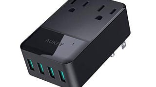 AUKEY Wall Charger with 2 Outlets and 4 USB Ports 30W USB...