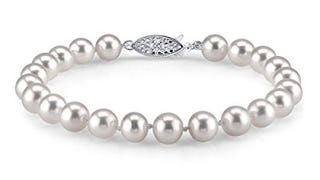 THE PEARL SOURCE White Freshwater Pearl Bracelet for Women...
