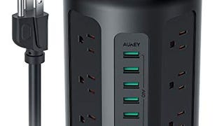 AUKEY Power Strip Tower, 1500 Joules Surge Protector with...