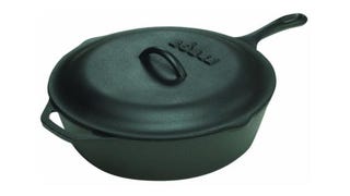 Lodge 3 Quart Cast Iron Deep Skillet with Lid. Covered...