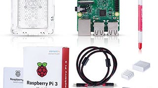 Raspberry Pi 3 Model B Kit with Clear Case, Power Supply,...