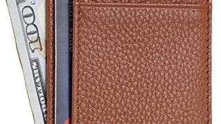 Travelambo Front Pocket Minimalist Leather Slim Wallet...
