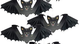 Halloween Hanging Decorations 5 Pack 11.8" Paper Bat Lanterns...