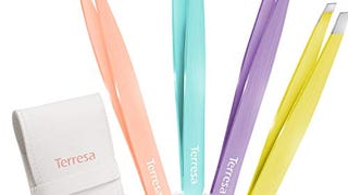 Precision Tweezers for Eyebrows, Terresa 4 Pack Eyebrow...