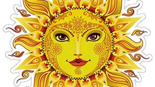 Cheerful Sun - Bumper Sticker / Decal (4.25" X 4.5"