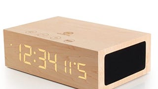 GOgroove TYM Bluetooth Digital Alarm Clock Speaker - Wood...