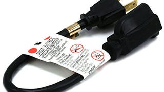 Monoprice 105296 1-Feet 16AWG Power Extension Cord Cable,...