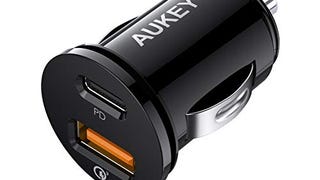 AUKEY USB C PD Car Charger, 21W Power Delivery, 5V/3A when...